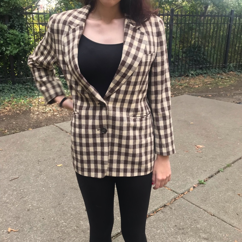 Brown and cream medium blazer